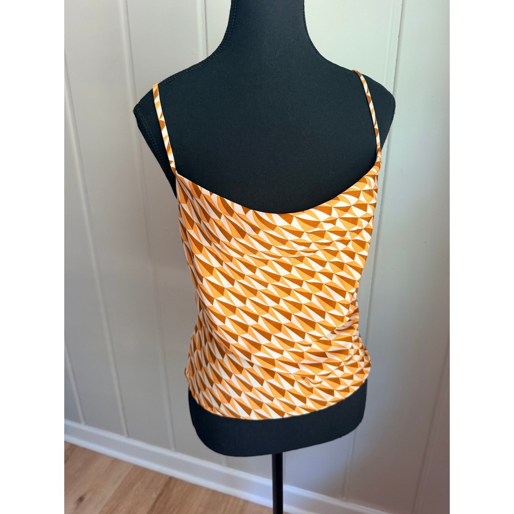 Milk & Honey Geometric Prism Cowl Neck Camisole Orange Tan XS - Picture 6 of 6